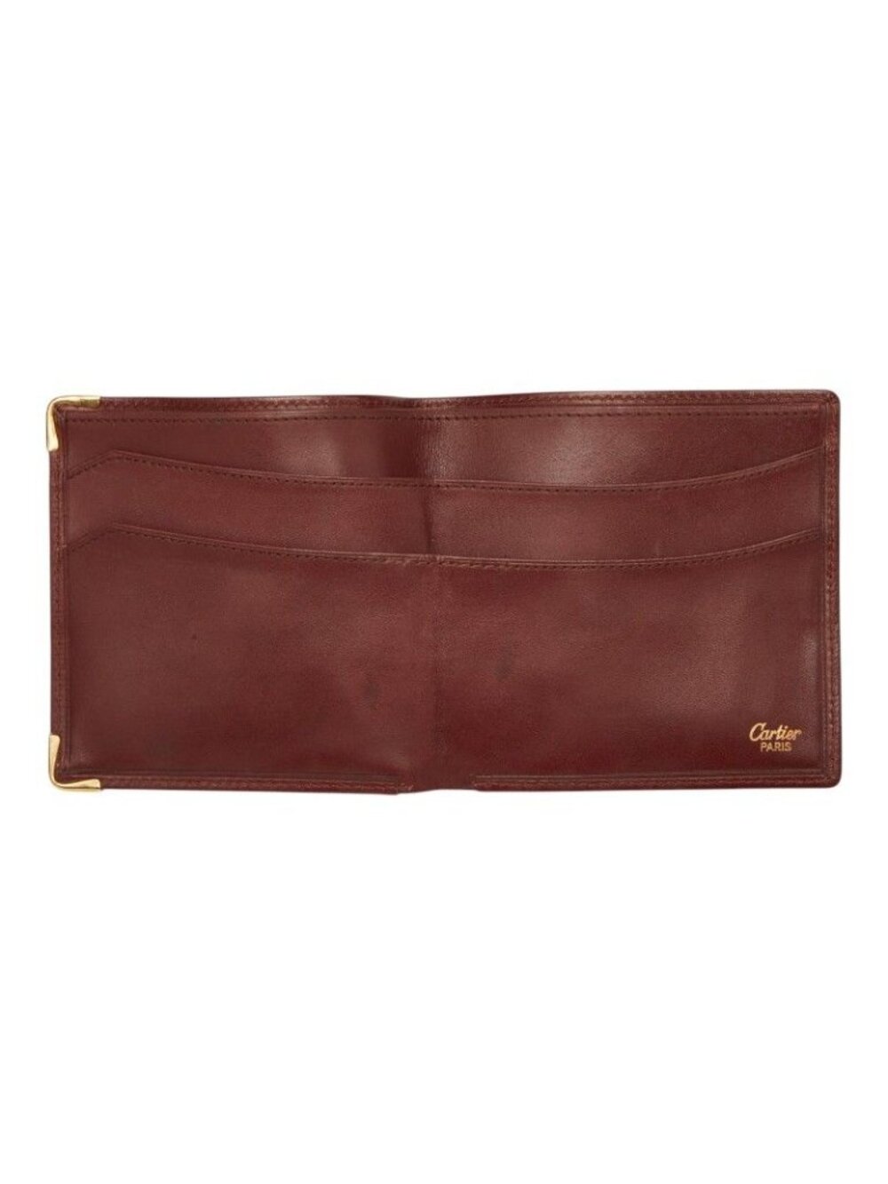 Cartier Must Line Bifold Wallet Billfold Bordeaux Leather - Picture 6 of 10